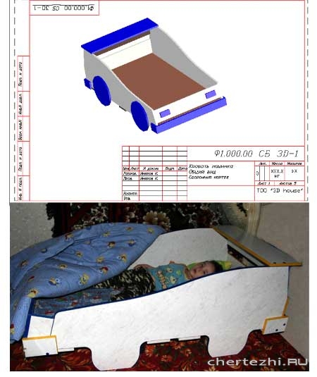 Кровать - машинка для ребенка до 5 лет